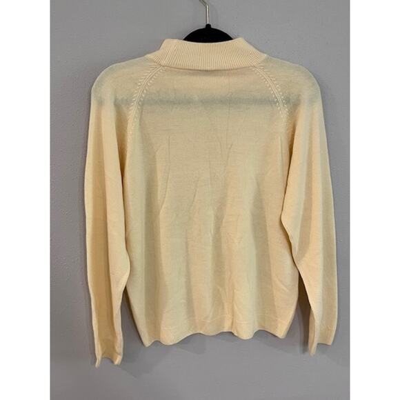 Allison Daley Yellow Sweater, Petite Med, Soft Knit, Spring Layering Essential - Picture 2 of 9